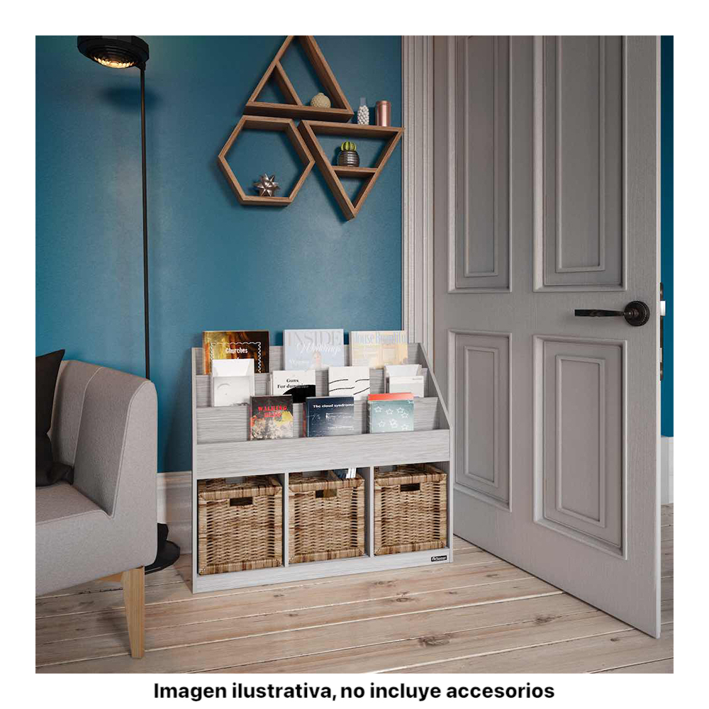 Revistero Librero Exhibidor Playcon Color Gris