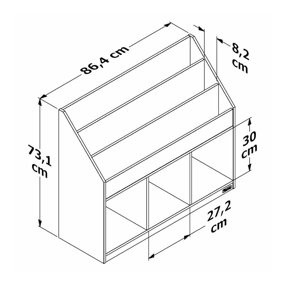 Revistero Librero Exhibidor Playcon Color Gris