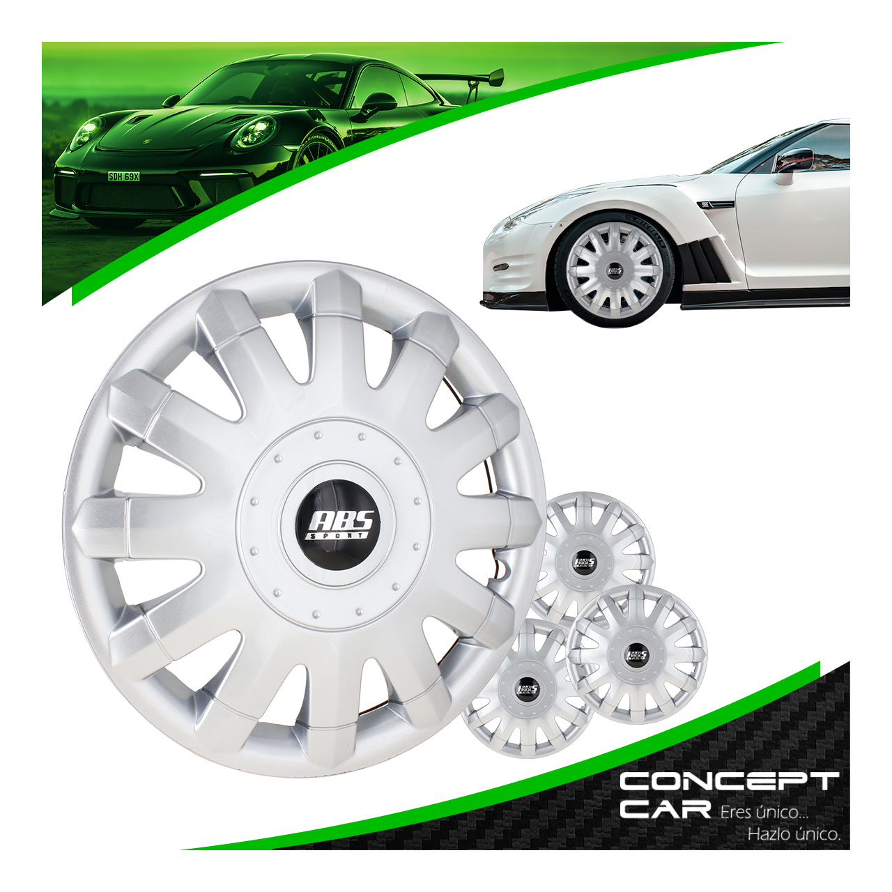 Juego 4 Tapones De Rin 14 Pulgadas Abs Tipo Seat 12 Brazos