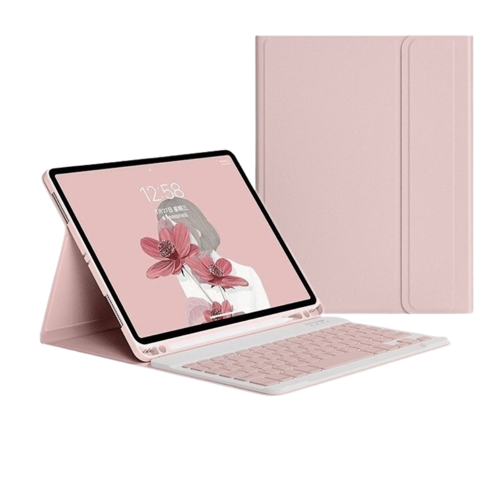 Funda para iPad 10.2 y 10.5 Gadgets and Fun con teclado inalámbrico color Rosa