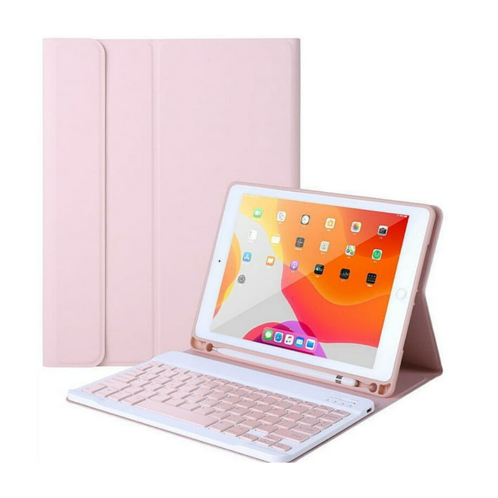 Funda para iPad 10.2 y 10.5 Gadgets and Fun con teclado inalámbrico color Rosa