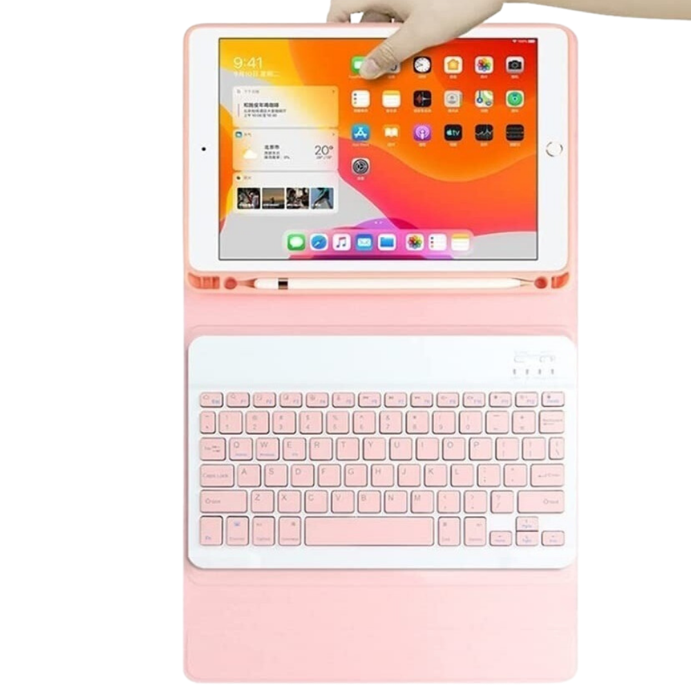 Funda para iPad 10.2 y 10.5 Gadgets and Fun con teclado inalámbrico color Rosa