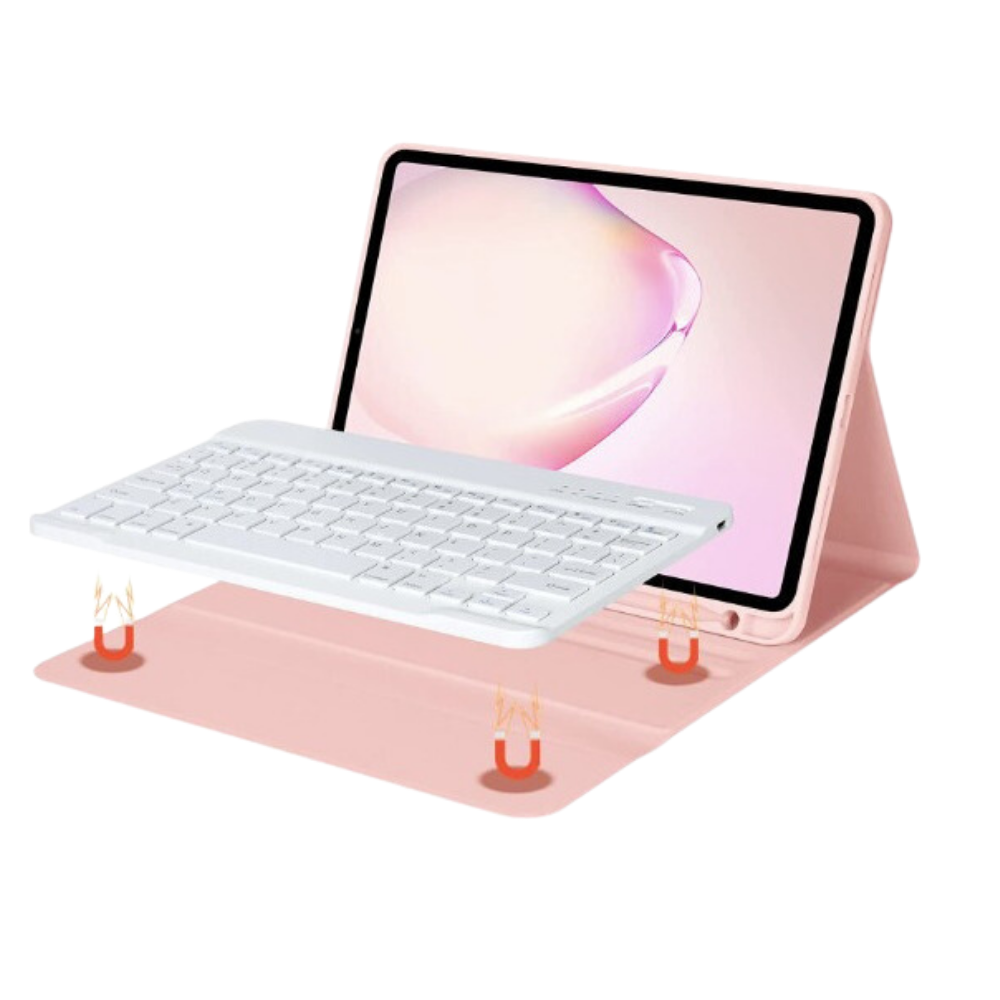 Funda para iPad 10.2 y 10.5 Gadgets and Fun con teclado inalámbrico color Rosa