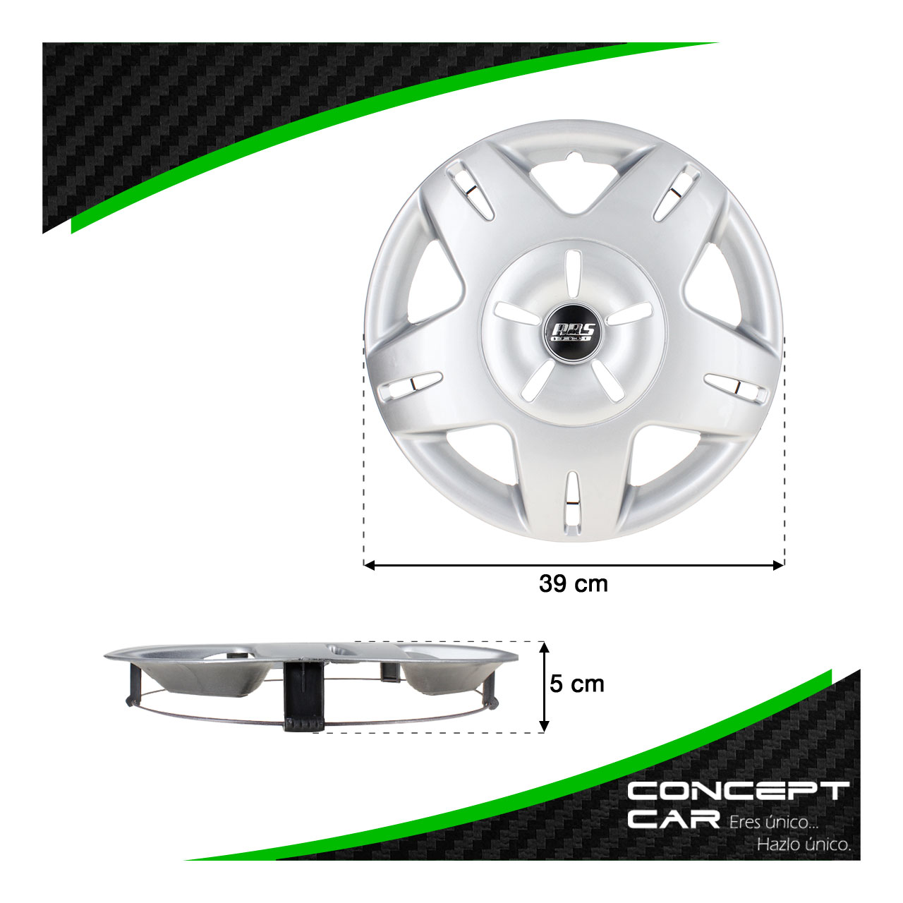 Juego 4 Tapones De Rin 14 Pulgadas Abs Tipo Platina Gris