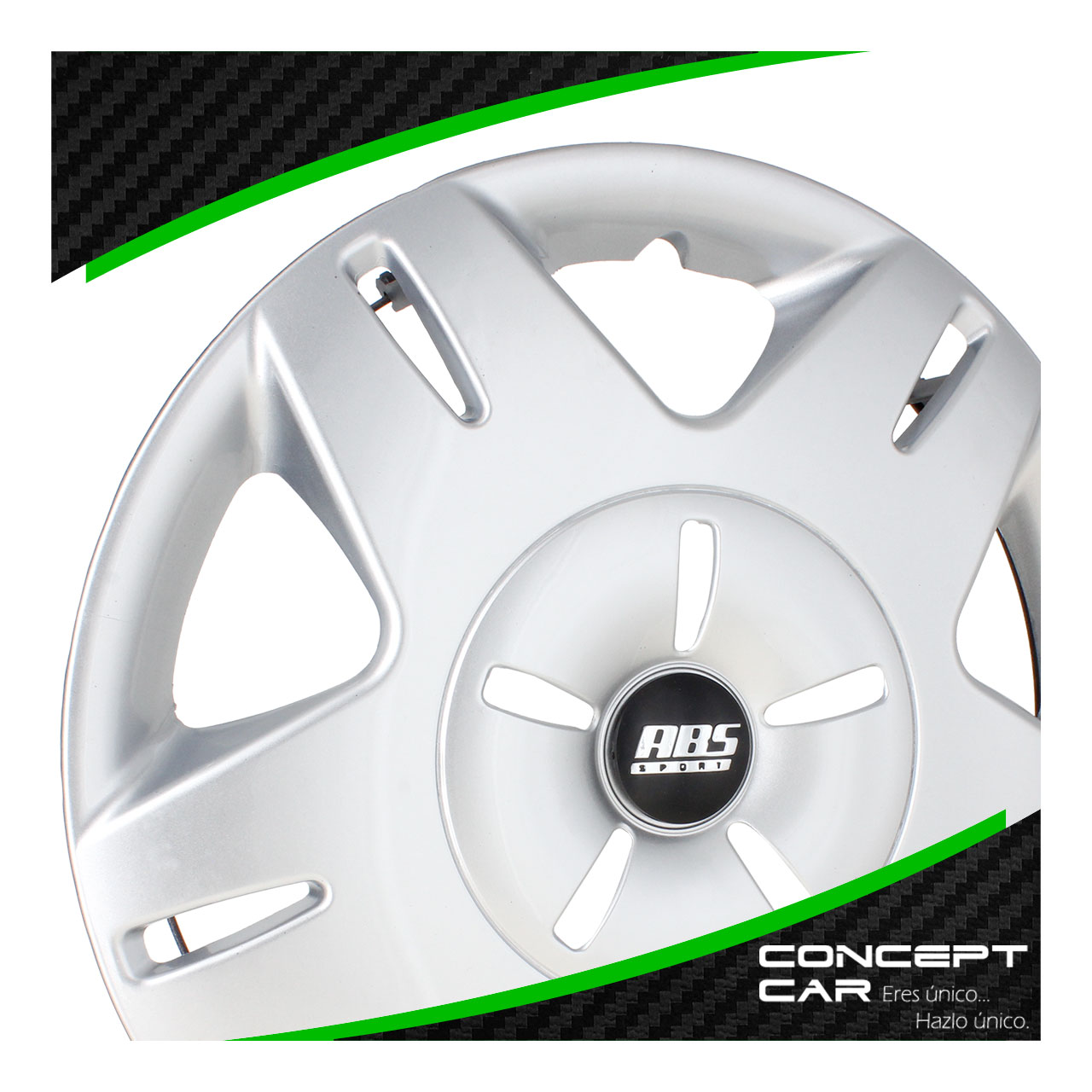 Juego 4 Tapones De Rin 14 Pulgadas Abs Tipo Platina Gris