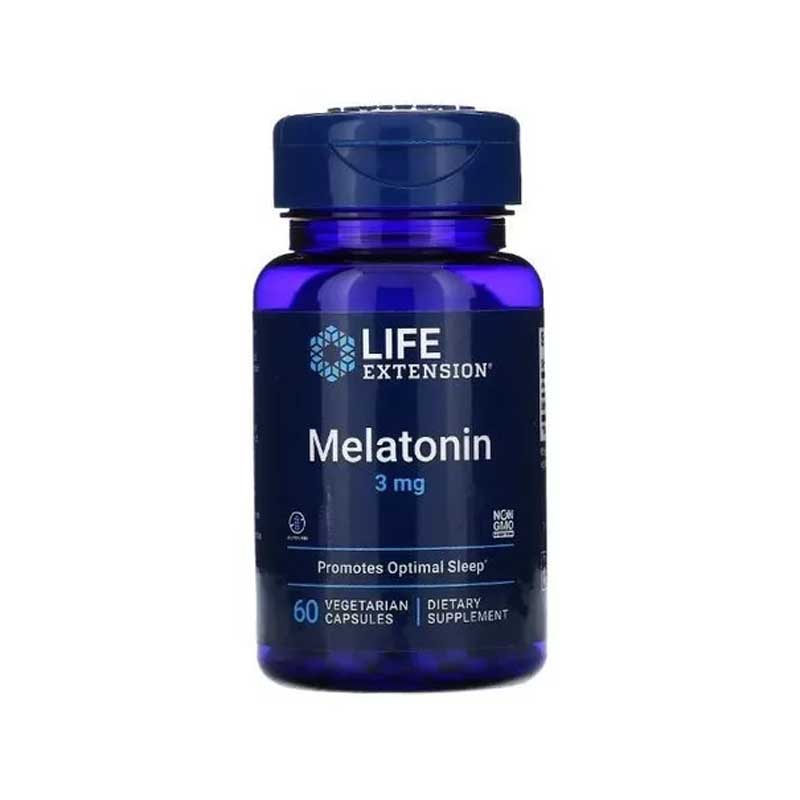 Melatonina 3mg Life Extension 60 capsulas Ayuda a tener un mejor descanso sabor Neutro 