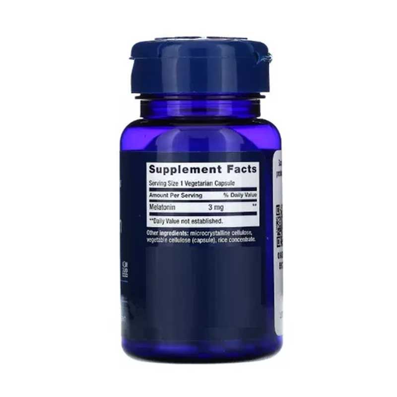 Melatonina 3mg Life Extension 60 capsulas Ayuda a tener un mejor descanso sabor Neutro 