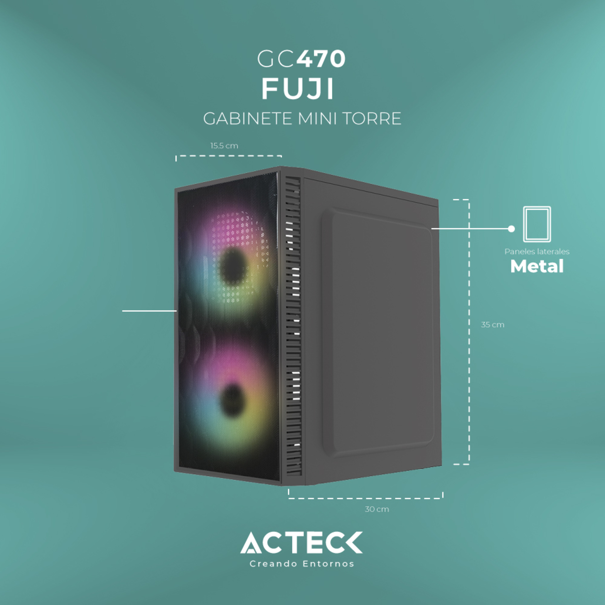 Gabinete Mini Torre Fuji GC470 M-atx 500w Usb 3.0, 2xfan