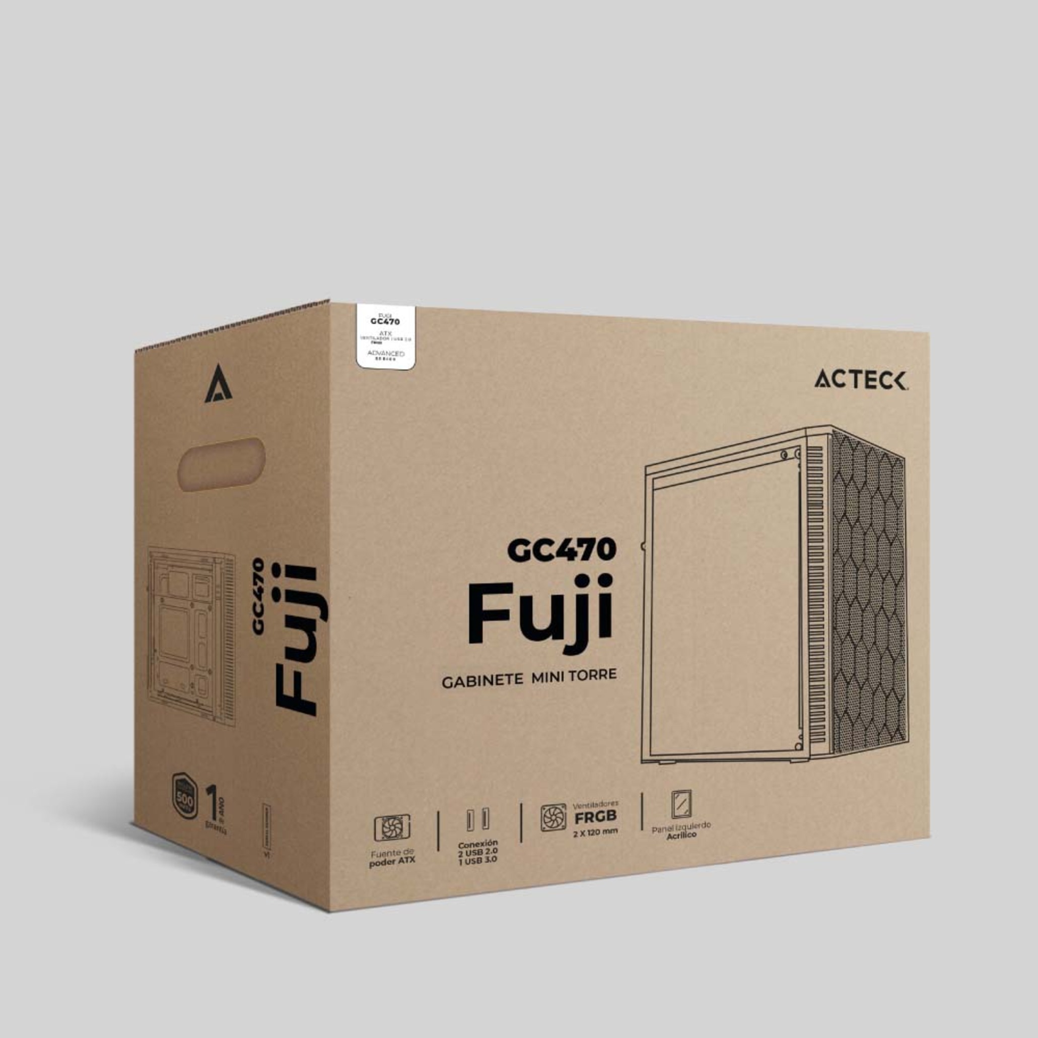 Gabinete Mini Torre Fuji GC470 M-atx 500w Usb 3.0, 2xfan