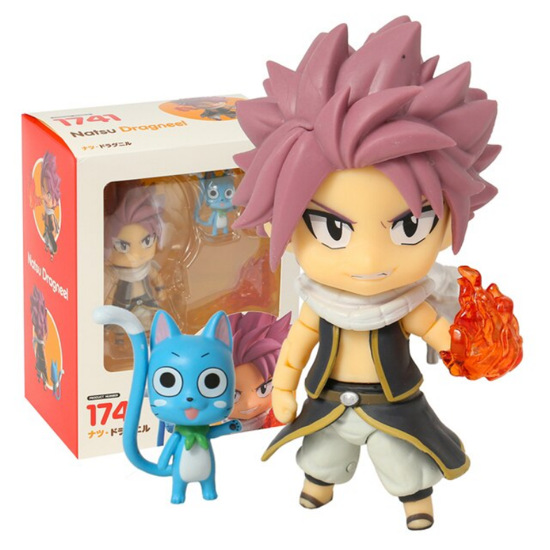 Natsu Dragneel 1741 Fairy Tail Happy Nendoroid Figura Anime
