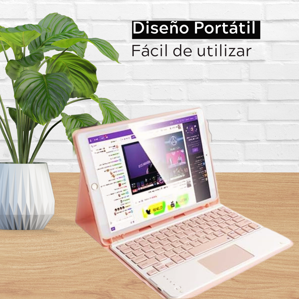 Funda Con teclado iPad 10.9 Gadgets and Fun Rosa pastel 
