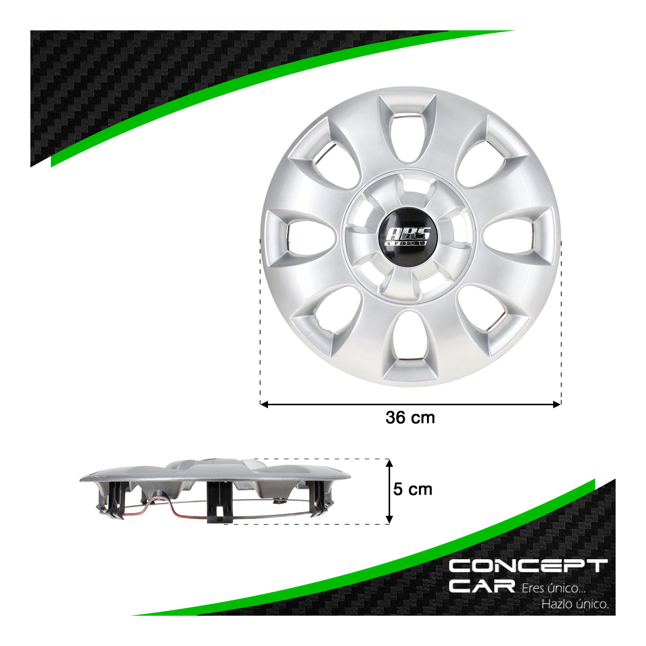 Juego 4 Tapones De Rin 13 Pulgadas Abs 8 Brazos Centro Copa