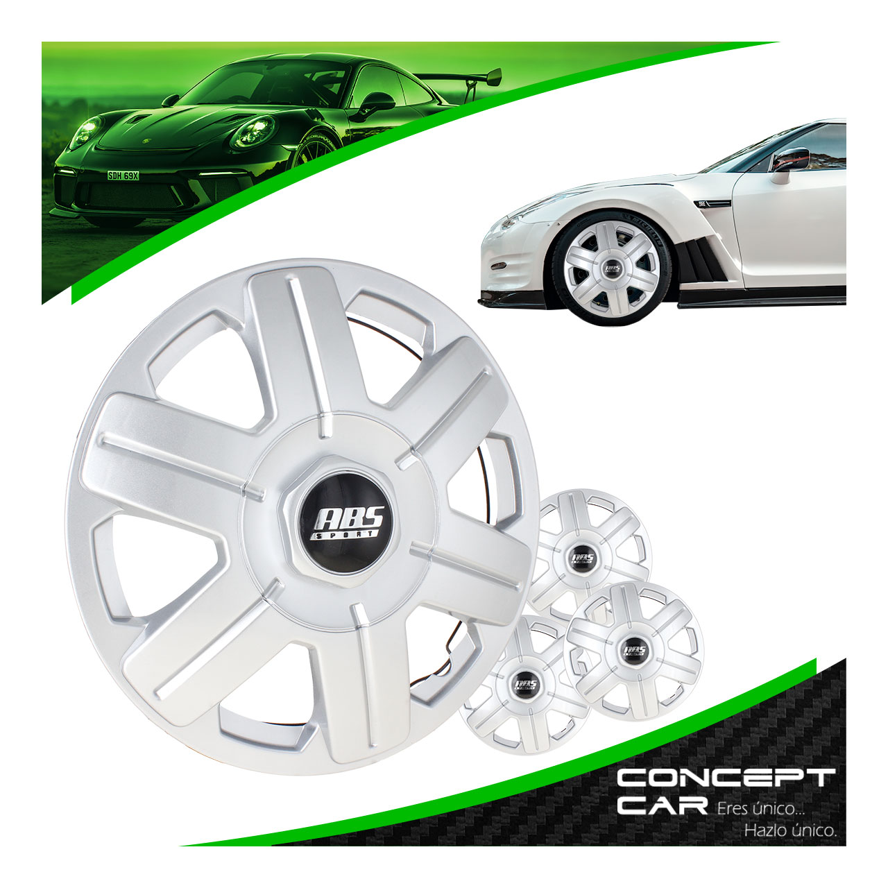 Juego 4 Tapones De Rin 13 Pulgadas Abs Chevy C2 Con Copa