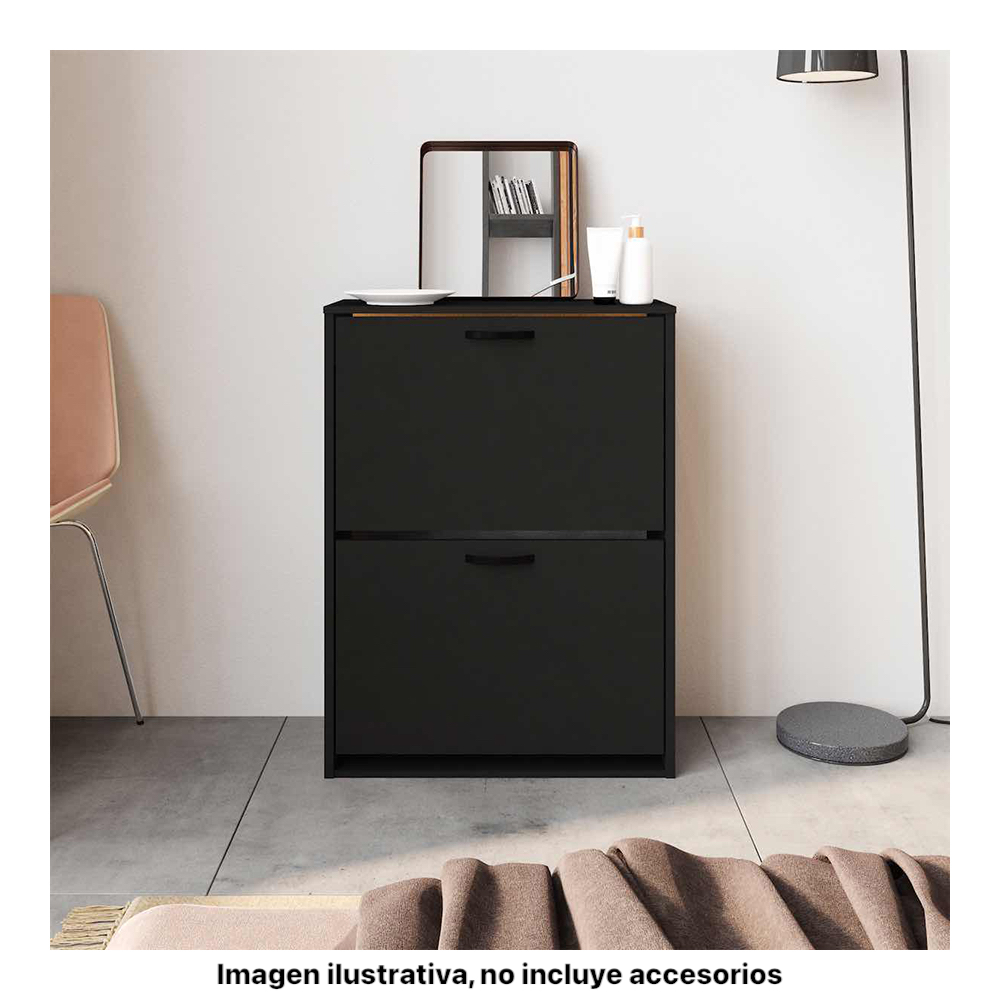 Zapatera Organizador 12 Pares Playcon  Color Negro Liso