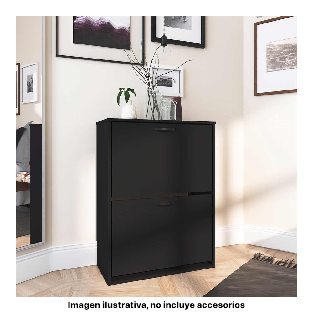 Zapatera Organizador 12 Pares Playcon  Color Negro Liso