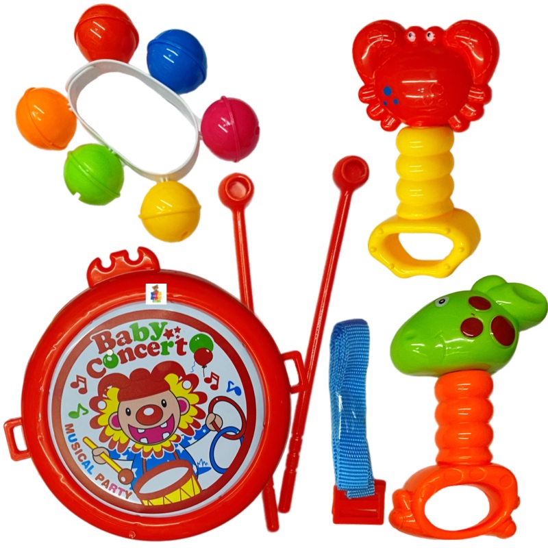 Juego De Sonajas Bebé Sonajero Instrumentos Musicales Tambor