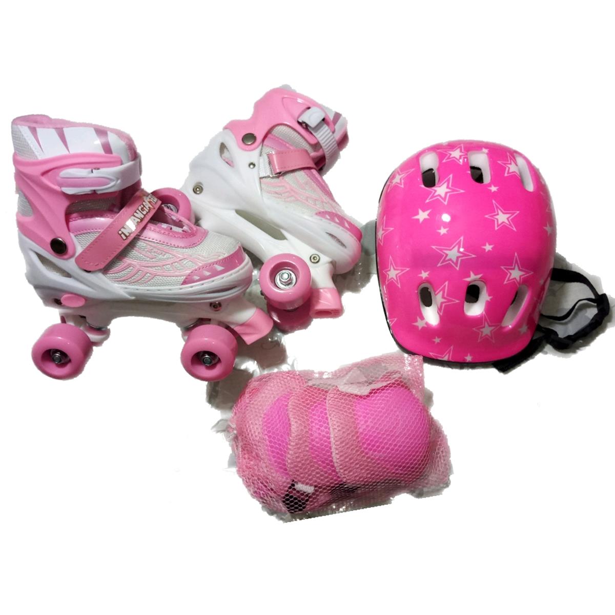 Patines Rosa Chicle Ajustables Ruedas Clásicas Talla M 23-25