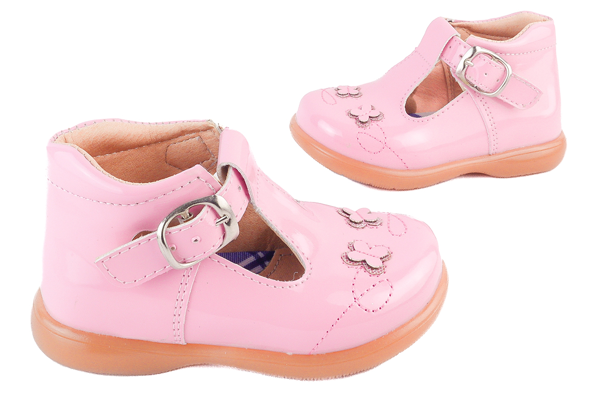 Zapato Niña Arco Primeros Pasos Mariposa 202-460 Rosa Charol.