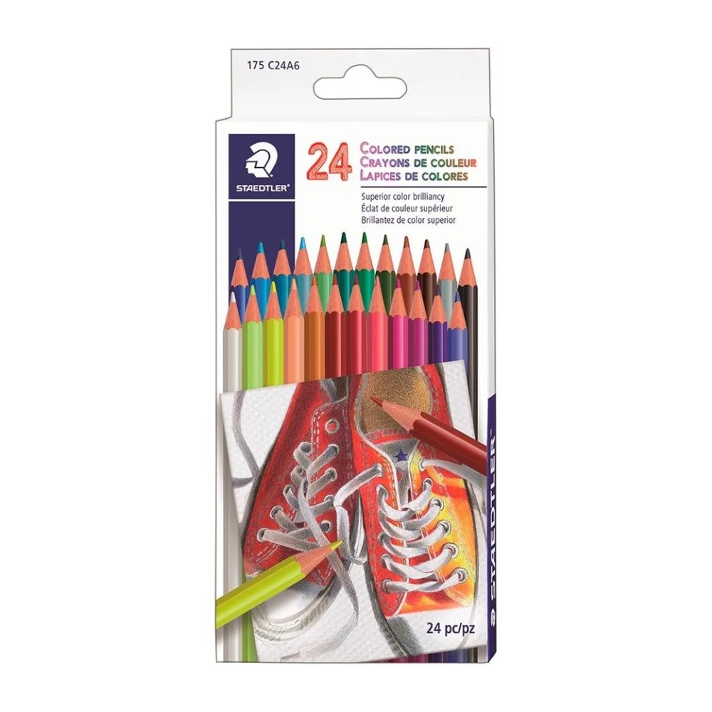Staedtler Lapices De Colores Hexagonales Suaves y Brillantes 24 Piezas