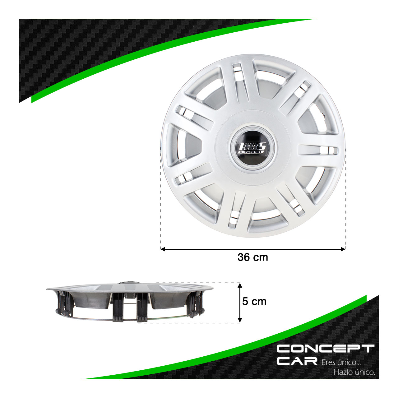 Juego 4 Tapones De Rin 13 Pulgadas Abs Pointer 7 Brazos Gris