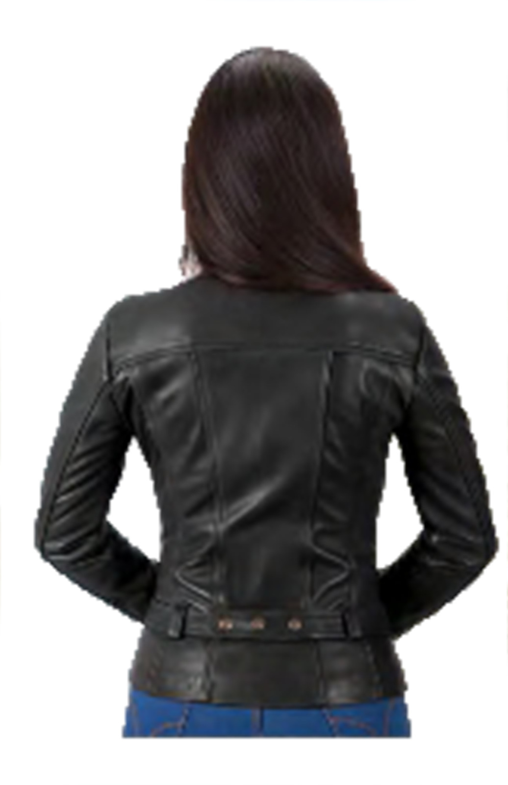 Chamarra de cuero Autentico casual Olimpia Negra Dama incluye regalo un llavero de piel 