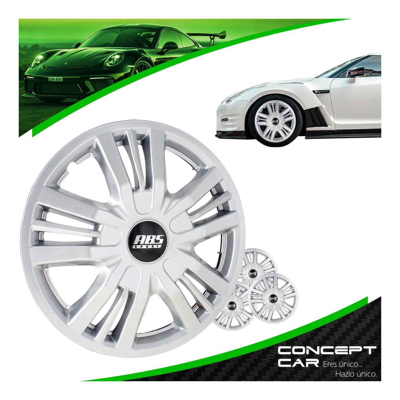 Juego 4 Tapones De Rin 14 Pulgadas Abs 5 Brazos Triples