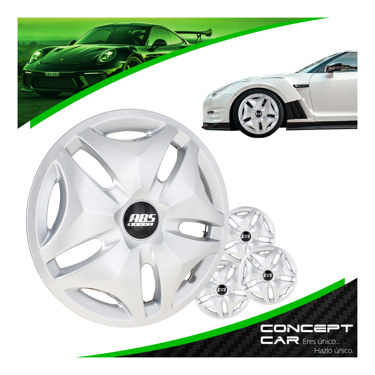 Juego 4 Tapones De Rin 14 Pulgadas Abs Clasico Universal