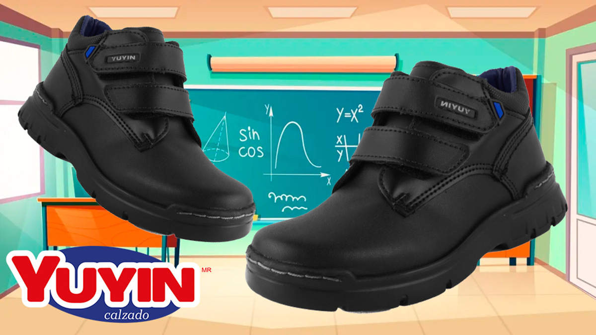 ZAPATO ESCOLARES YUYIN ARCO ORTOPEDICO COSIDO VELCRO 23300-N
