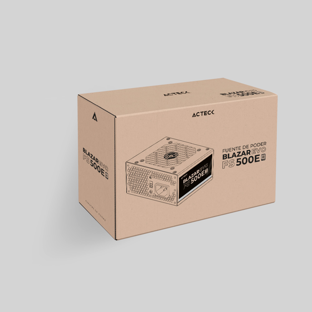 Fuente De Poder Slim Acteck 500w M-atx 24 Pin 2xsata Negro