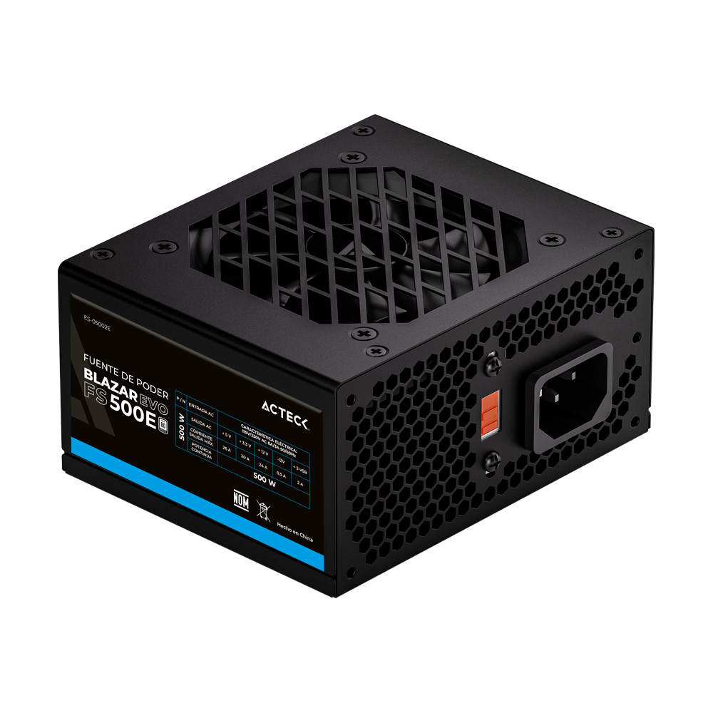Fuente De Poder Slim Acteck 500w M-atx 24 Pin 2xsata Negro