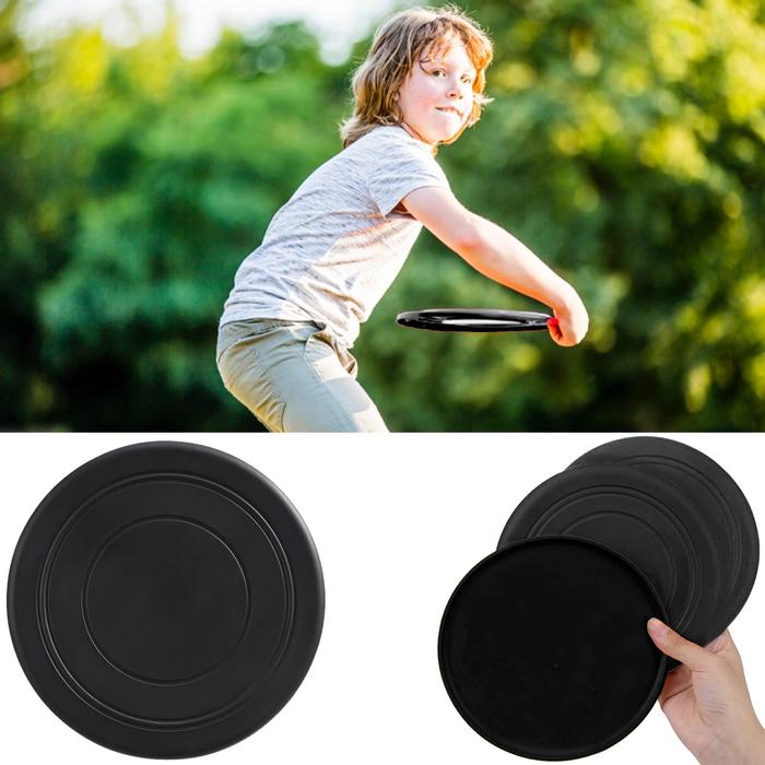 Discos para juegos en el patio MXYBL-004-1 4 Pzas Discos voladores Silicona Diámetro18 cm Negro, FlyBixBlack