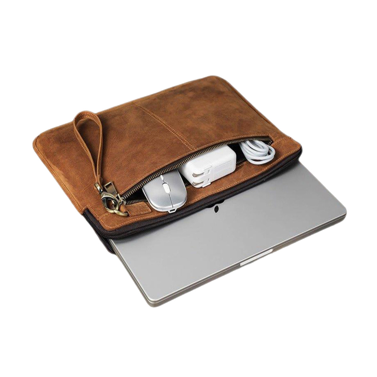 Porta laptop Funda  de piel Autentica para Macbook tablet  laptop