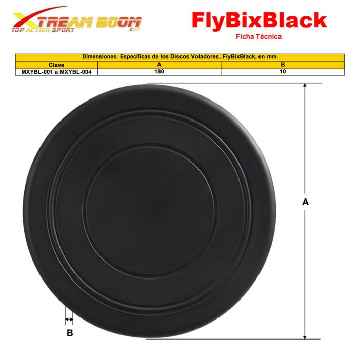 Frisbee para playa MXYBL-005-2 5 Pzas Discos voladores Silicona Diámetro18 cm Negro, FlyBixBlack