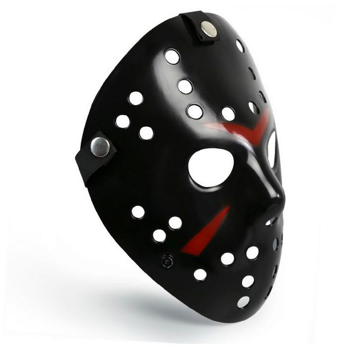 Complementos Disfraz Jason MXJBK-001-5 1 pza, 25x18 cm Plástico PVC Negro Máscara Jason Voorhees, JasonBlack
