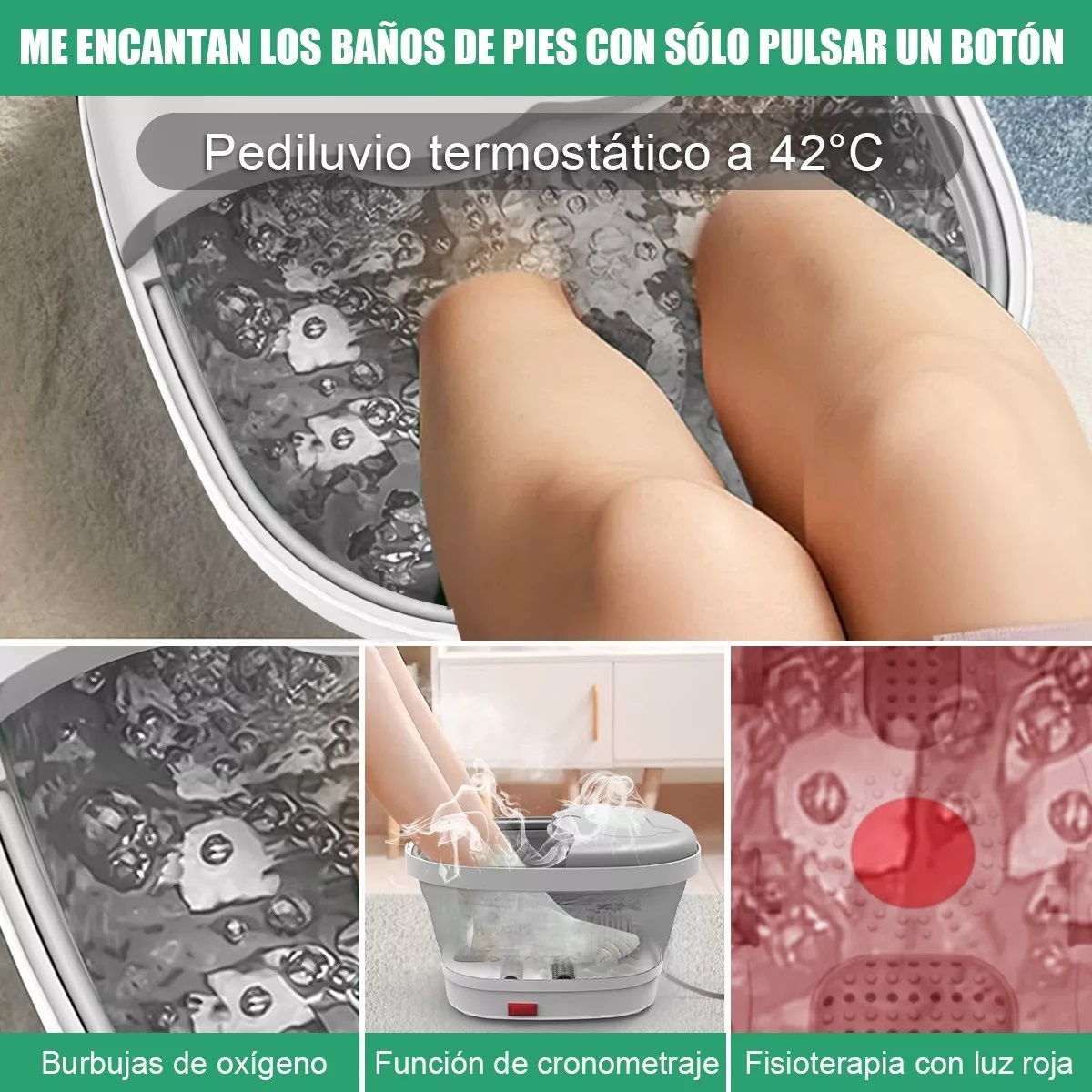 Tina De Masaje Para Pies Electrico Spa Portatil Plegable