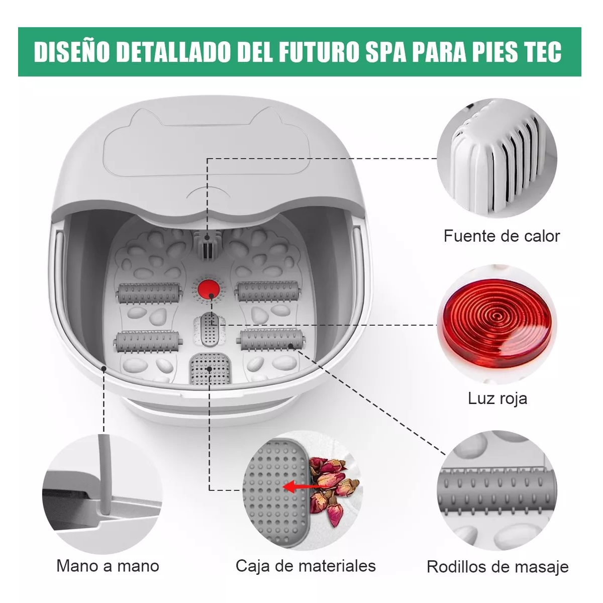 Tina De Masaje Para Pies Electrico Spa Portatil Plegable