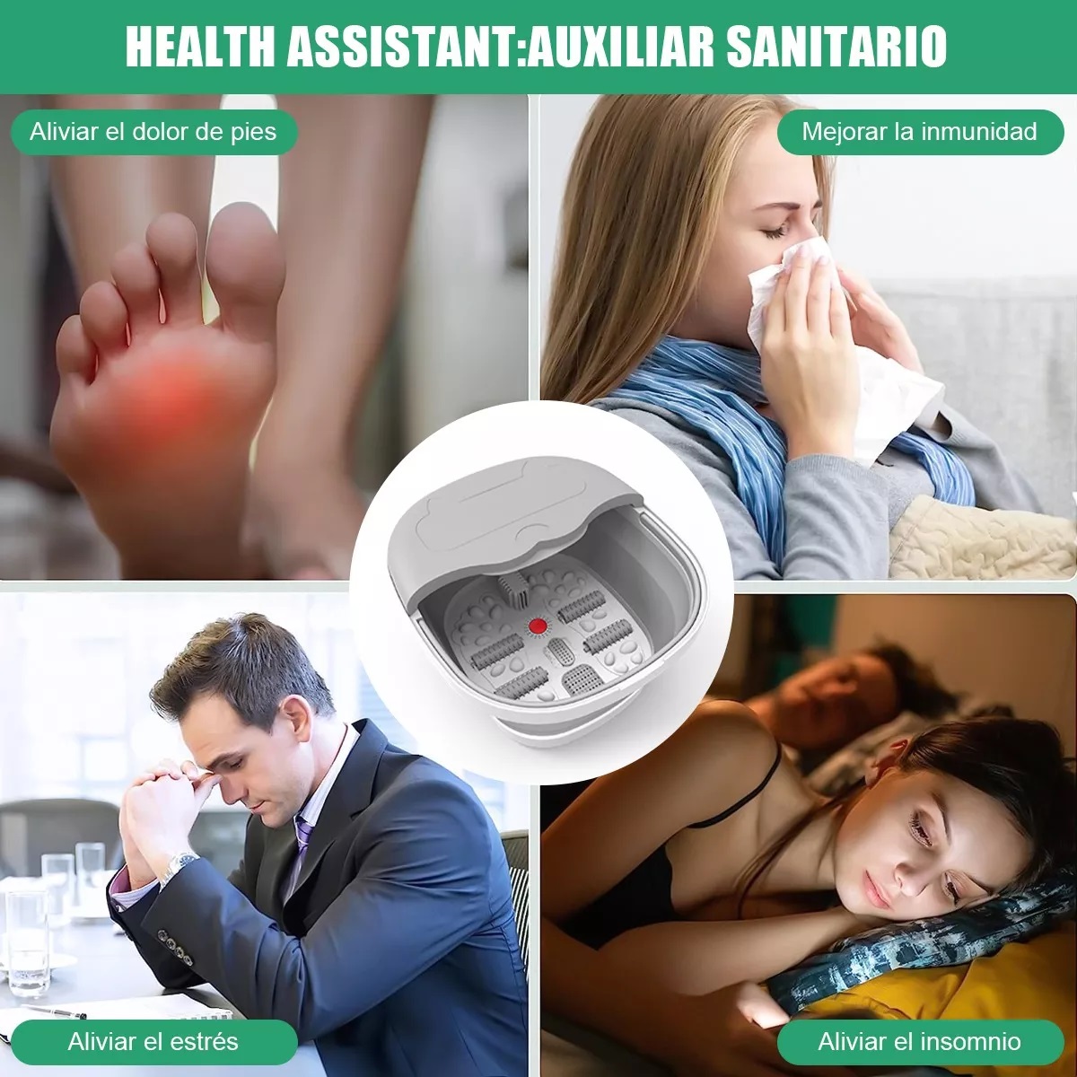 Tina De Masaje Para Pies Electrico Spa Portatil Plegable