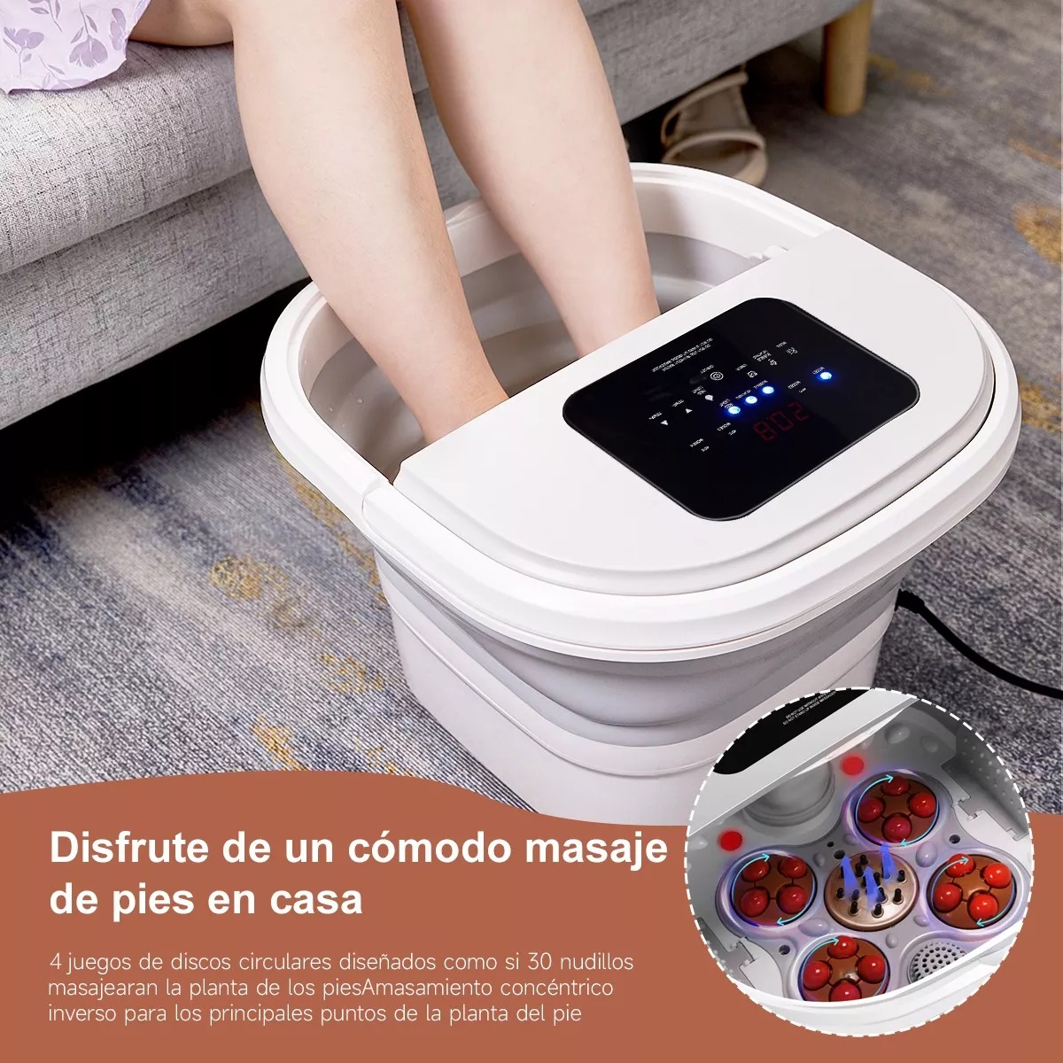 Tina De Masajeador Electrico Spa Para Pies Portatil Plegable
