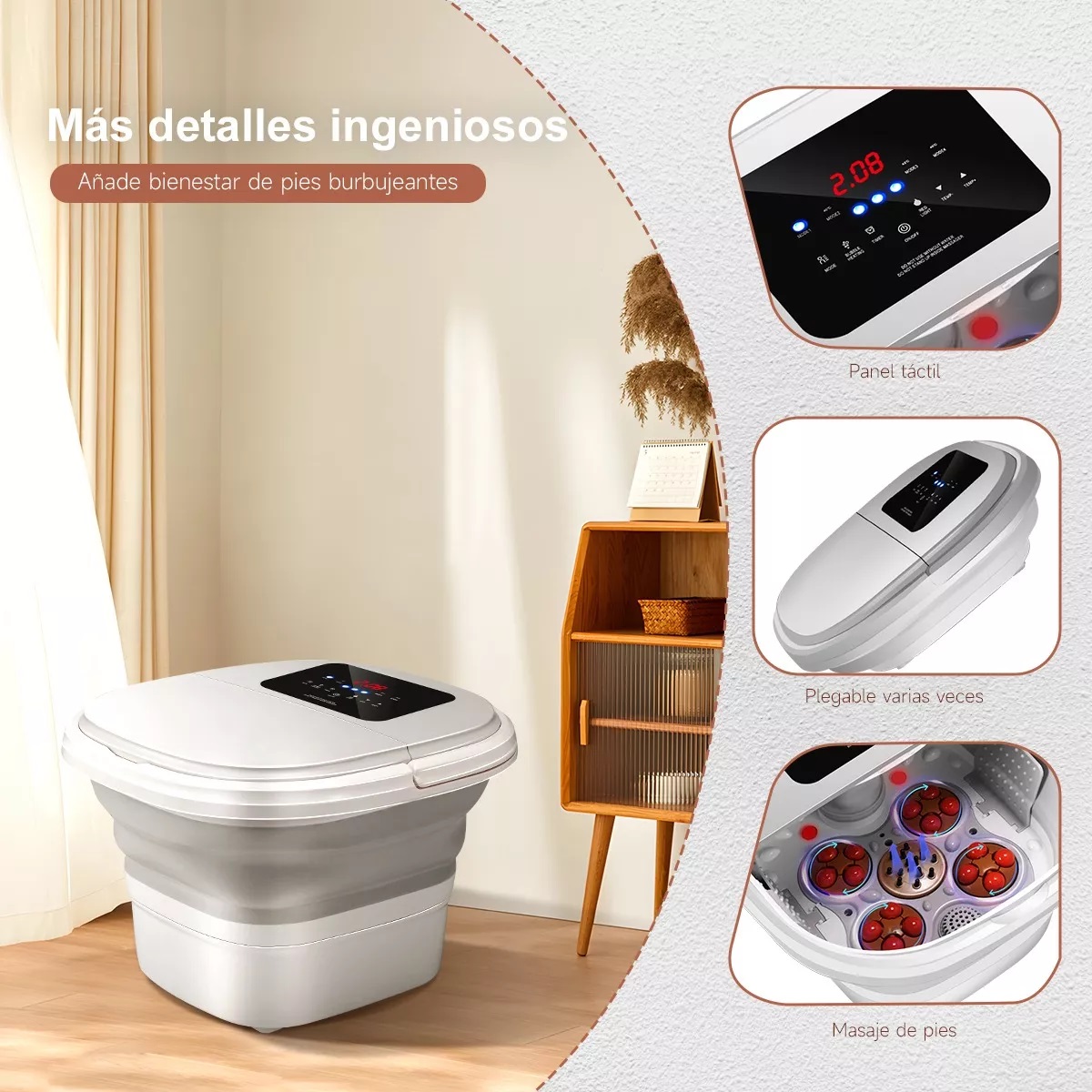 Tina De Masajeador Electrico Spa Para Pies Portatil Plegable