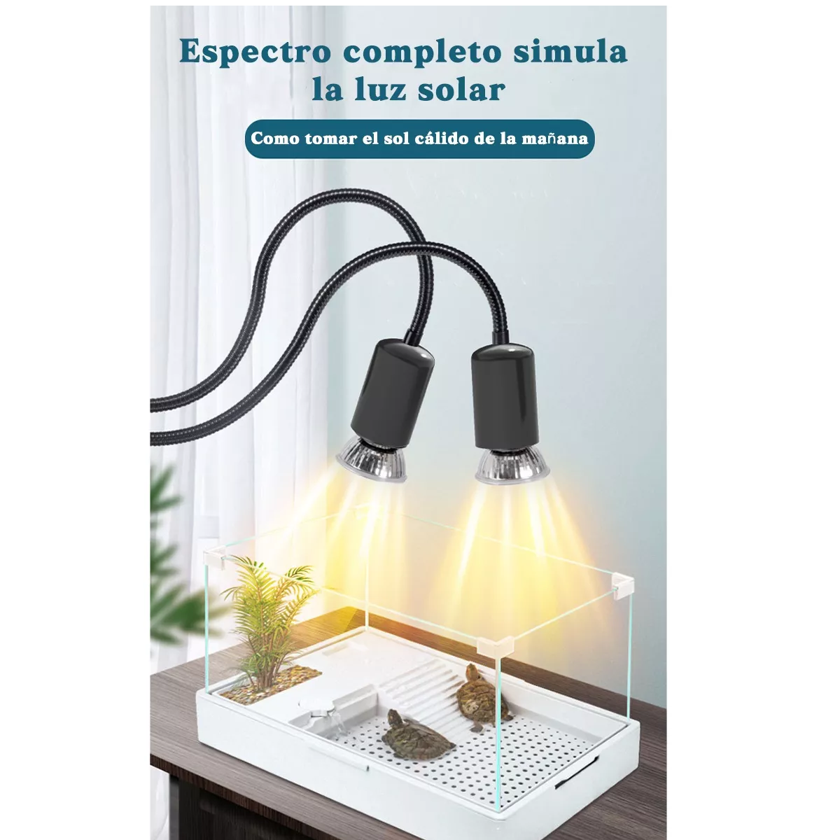 Comprar Soporte de luz para reptiles con temporizador, brillo de