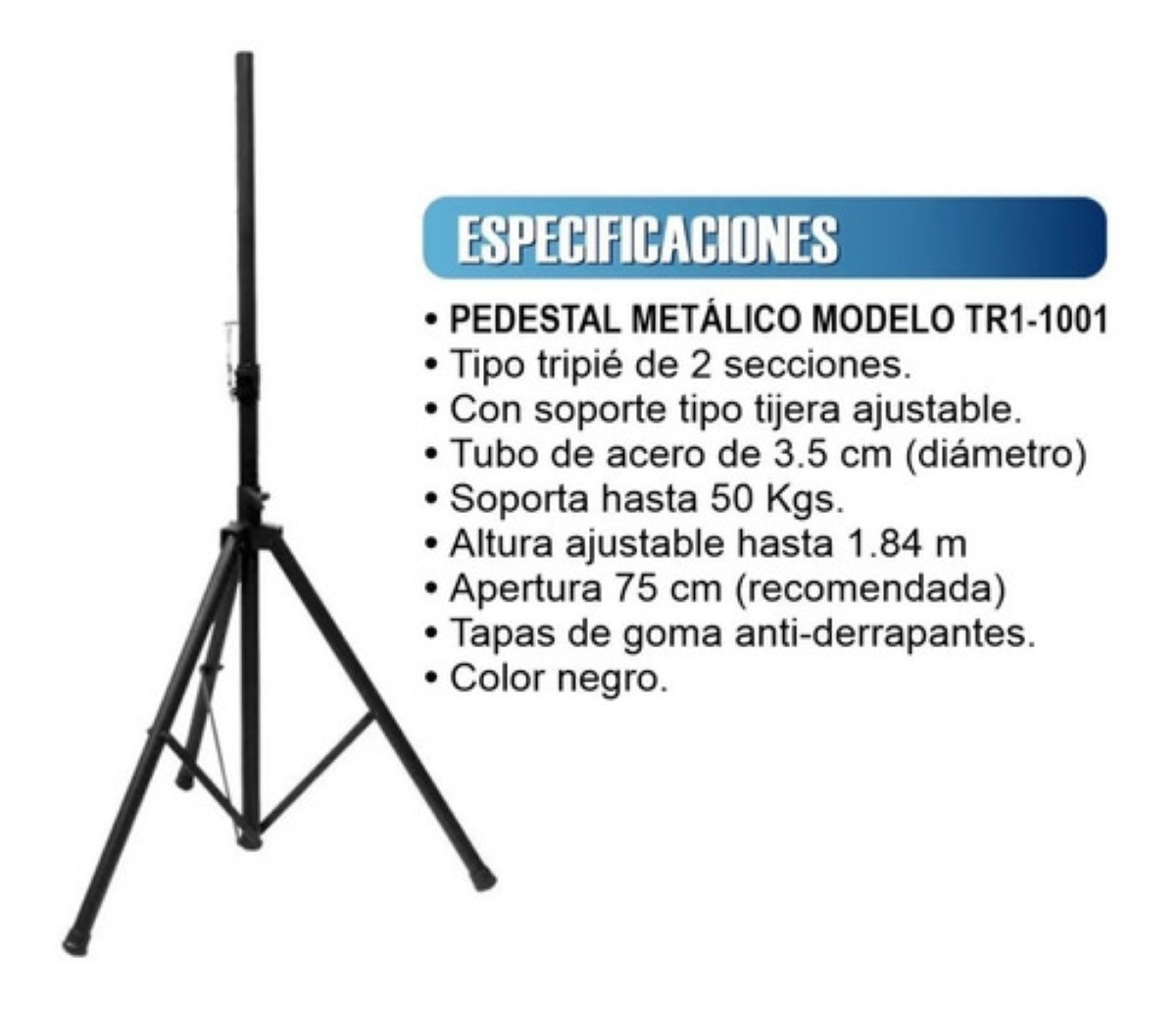 Tripie Para Bafle Bocina Pedestal Soporte 50 kg Negro