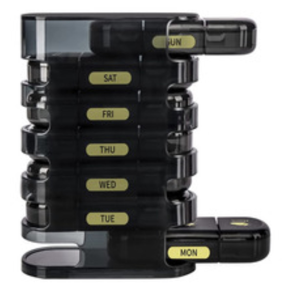 Pastillero Semanal Organizador 3 Tomas Portátil Negro