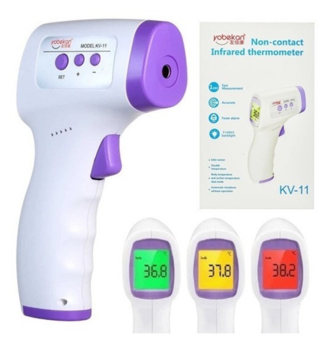 Termómetro Infrarrojo Digital Certificado Blanco/Morado