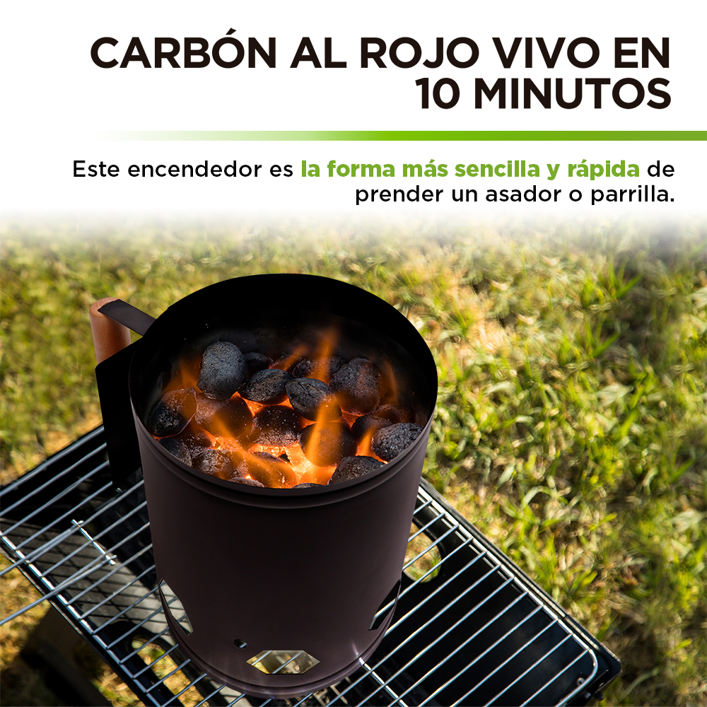 Encendedor de Carbón para asador, Parrillas y Chimenea Hikeo