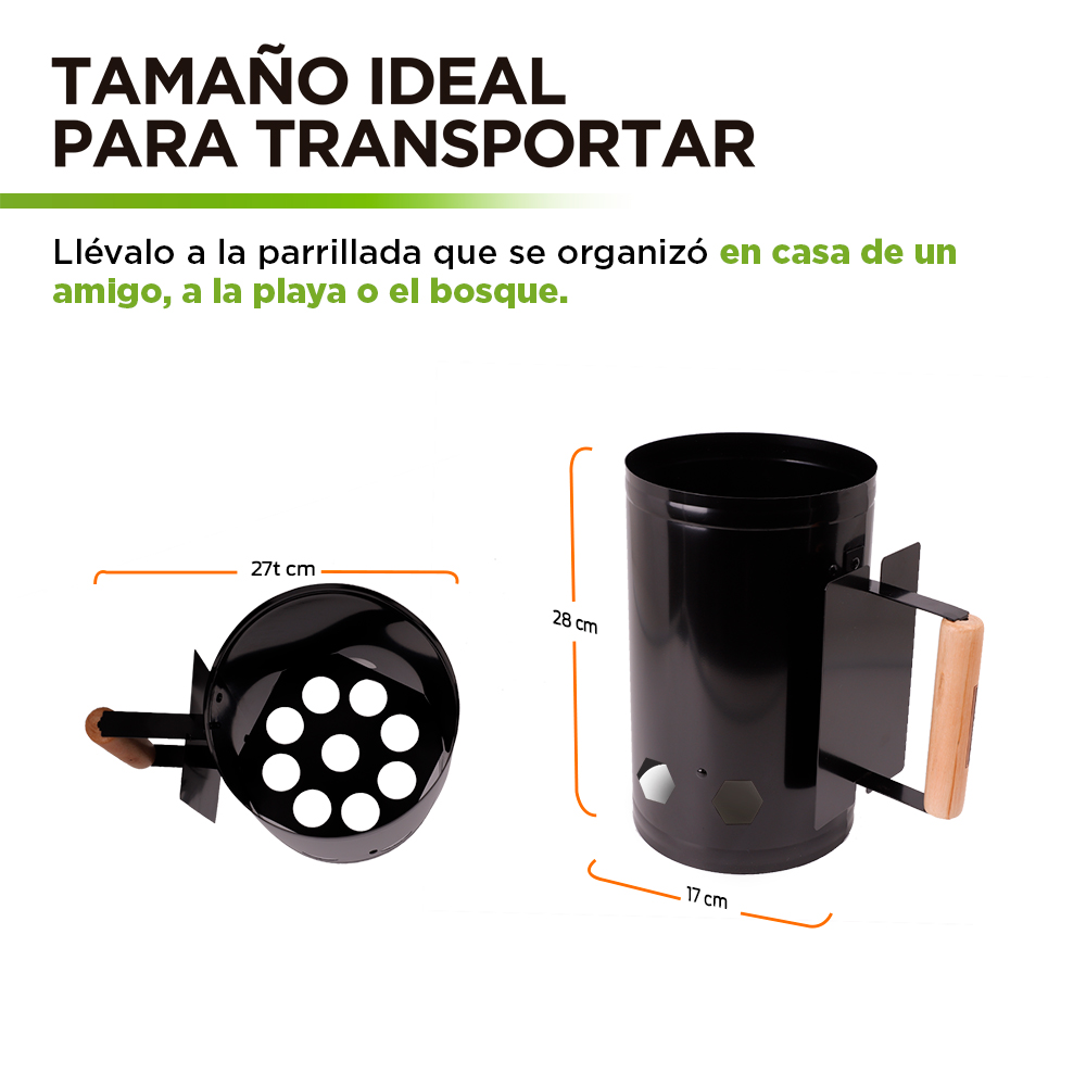 Encendedor de Carbón para asador, Parrillas y Chimenea Hikeo