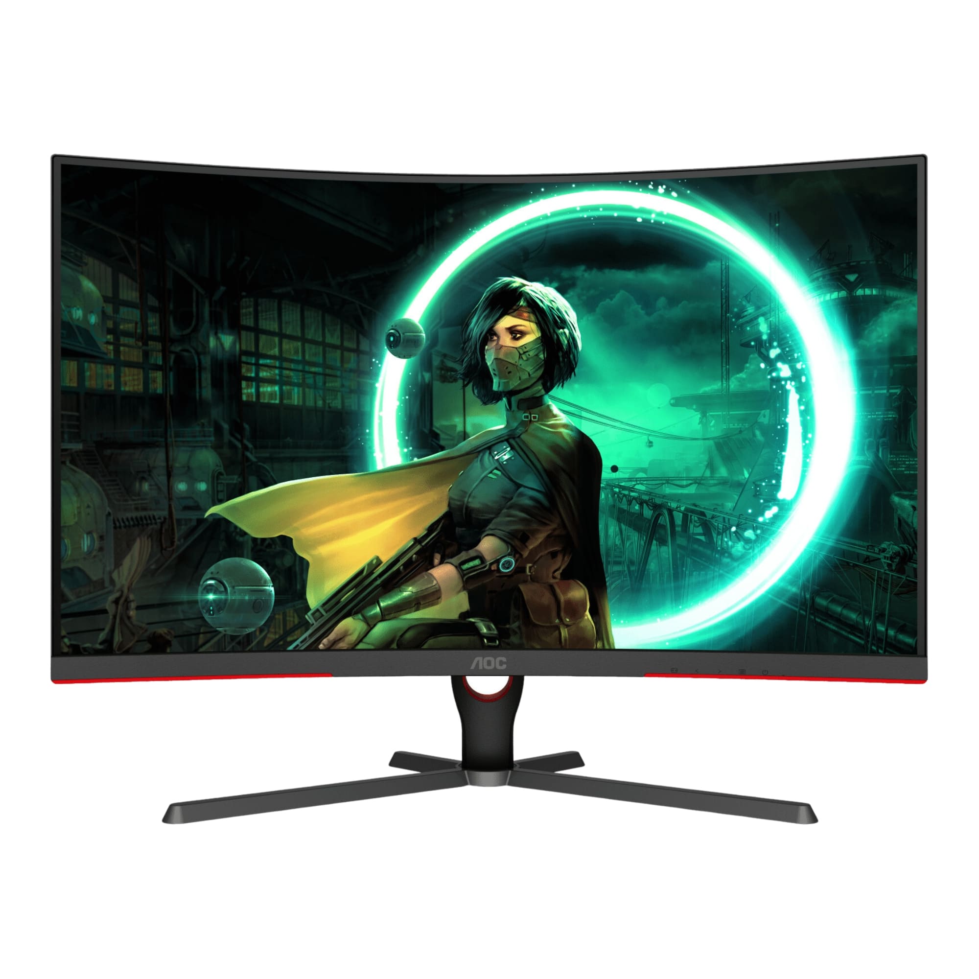 Monitor LED Curvo de 32'' AOC Gaming C32G3E, Full HD 1920X1080, VGA/HDMI/DisplayPort, 165 Hz, 1 ms, Negro