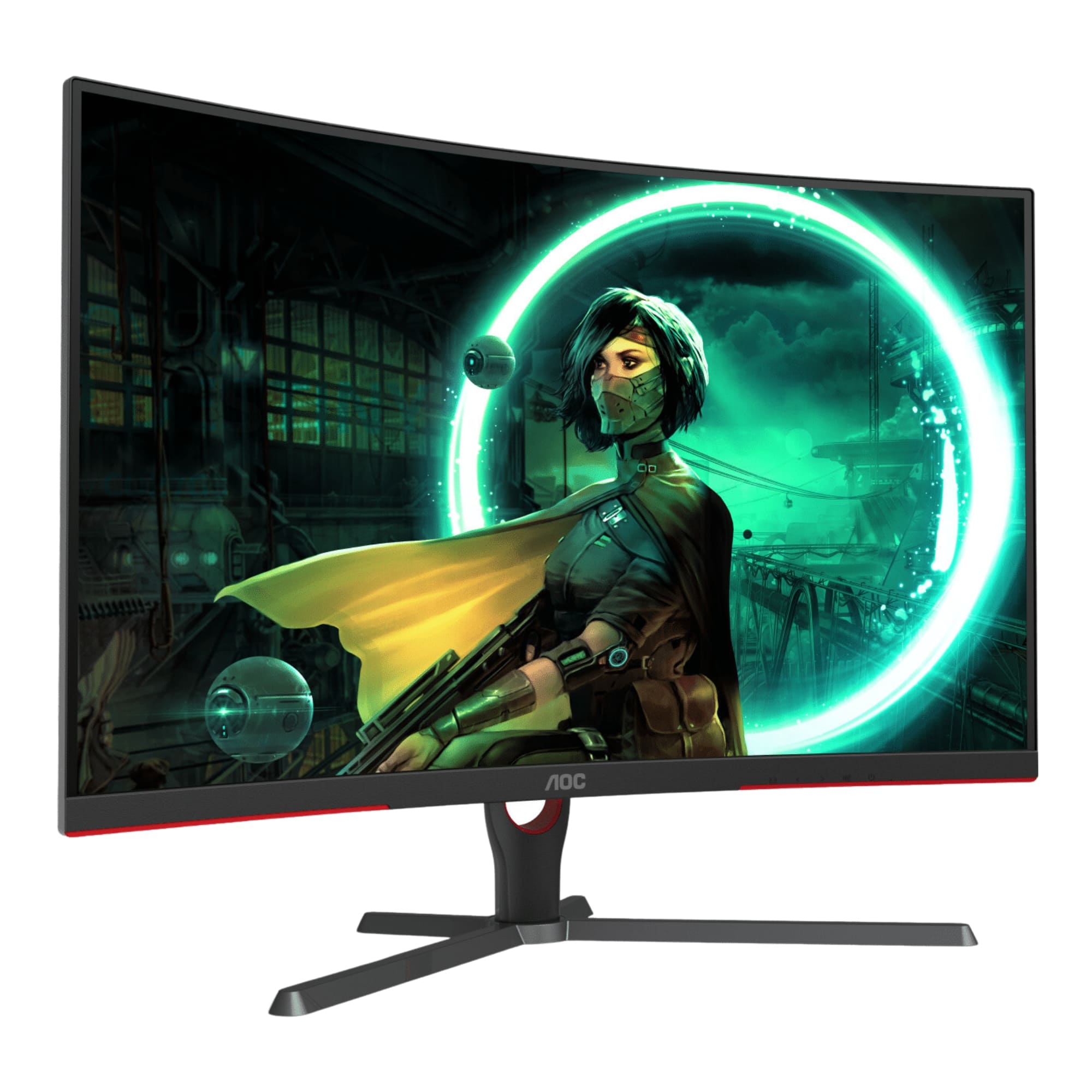 Monitor LED Curvo de 32'' AOC Gaming C32G3E, Full HD 1920X1080, VGA/HDMI/DisplayPort, 165 Hz, 1 ms, Negro