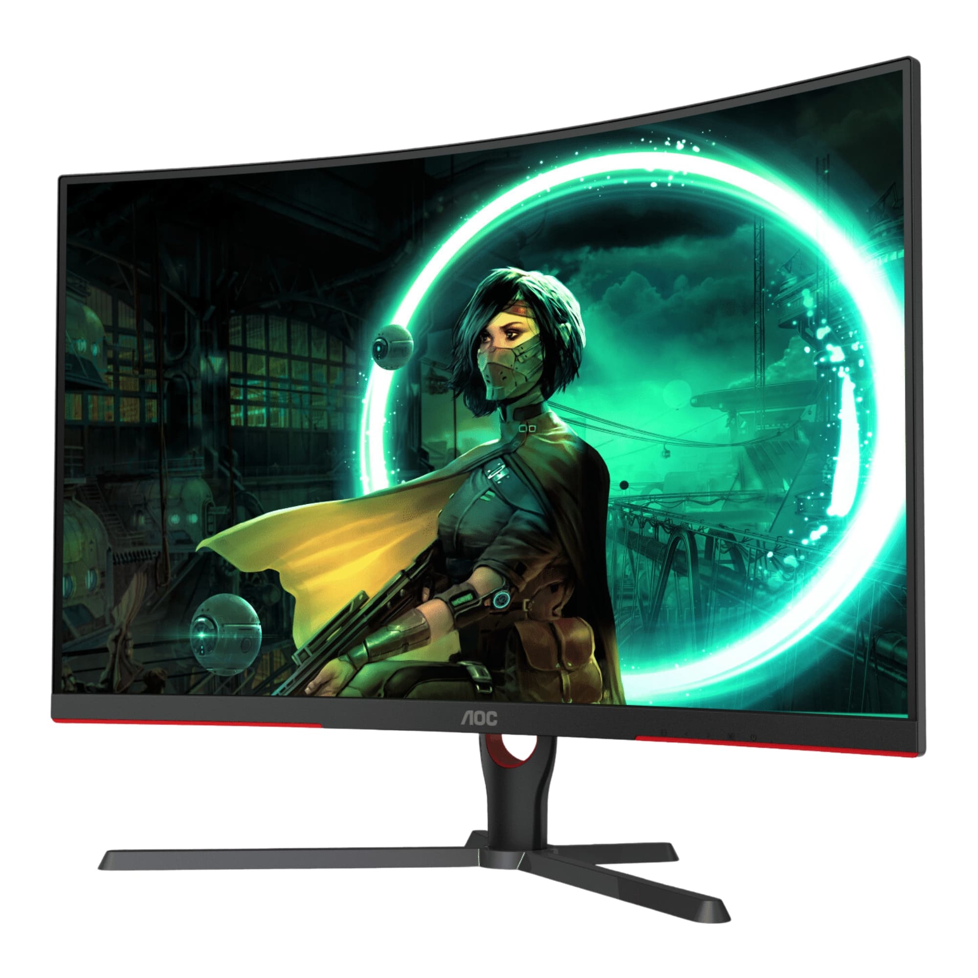 Monitor LED Curvo de 32'' AOC Gaming C32G3E, Full HD 1920X1080, VGA/HDMI/DisplayPort, 165 Hz, 1 ms, Negro