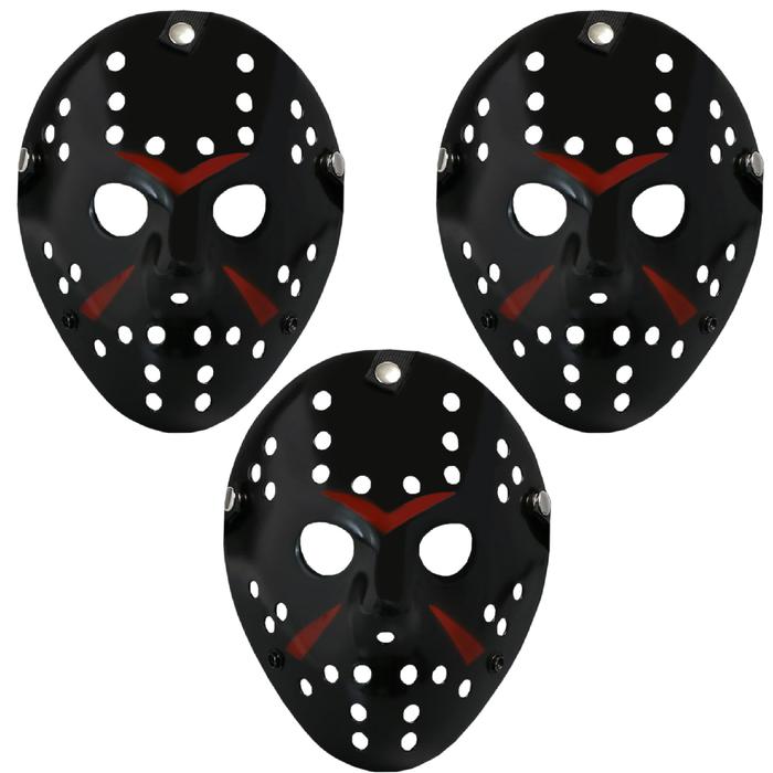Complementos Cosplay Jason Voorhees MXJBK-003-1 3 pzas, 25x18 cm Plástico PVC Negro Máscara Jason Voorhees, JasonBlack