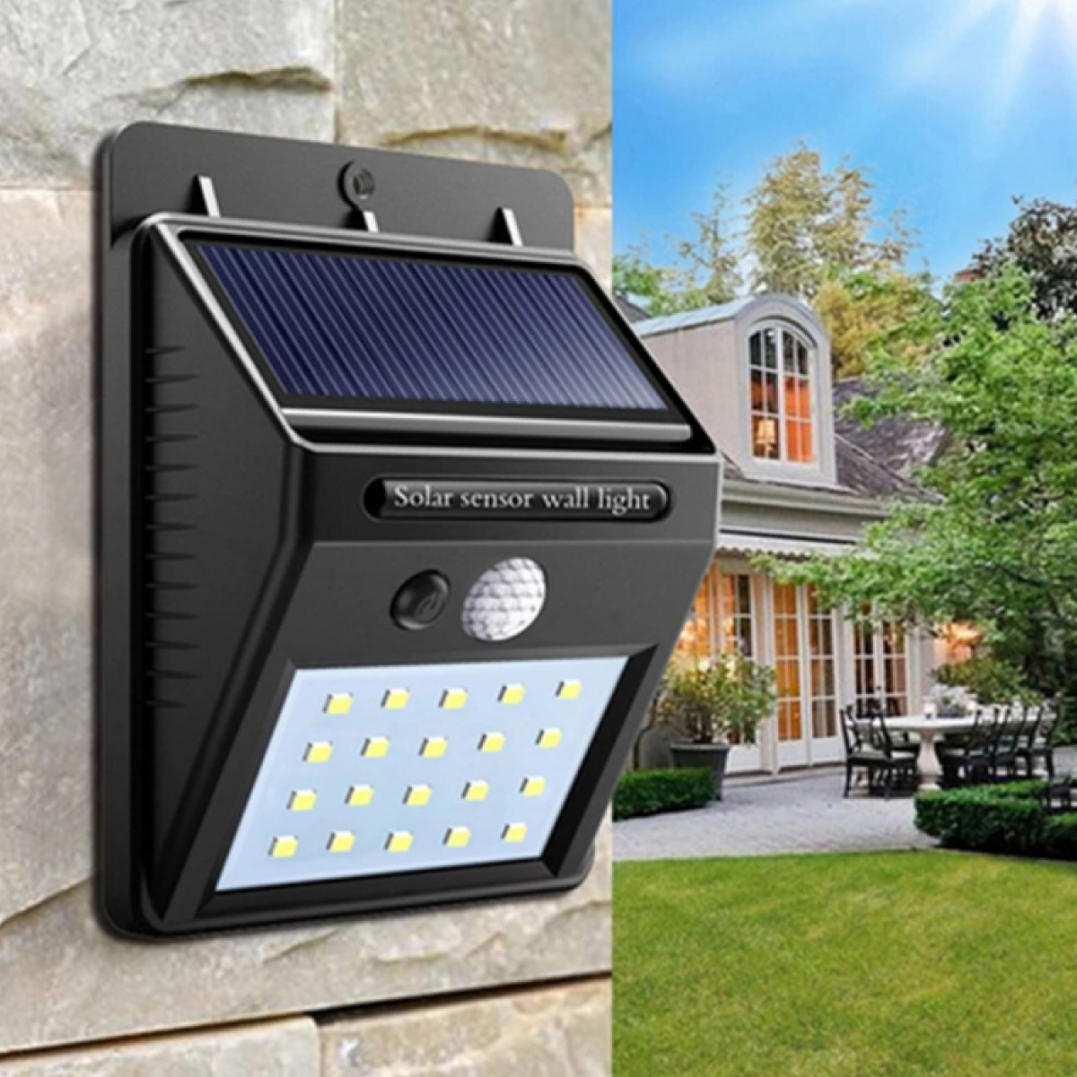 Lámpara solar chica panel integrado 30 leds 100
